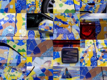 Seat Leon ukryty pod barcelońską mozaiką